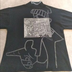 Vintage raw blue graffiti